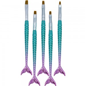  Set of straight brushes for gel MERMAID TAIL 5 pcs. -(4851)