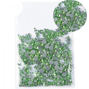  Light green Stones of different sizes S3-SS12 glass 1440 pieces