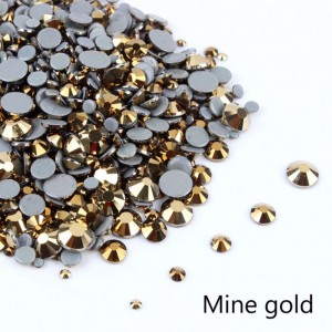  Stones Gold different sizes S3-SS12 glass 720 pcs
