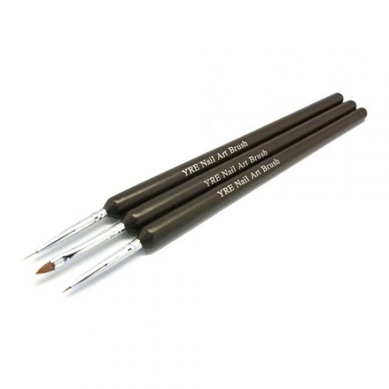 Set van 3 penselen om te schilderen (zwarte pen)-59071-China-Penselen