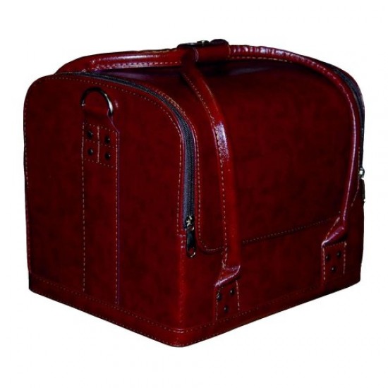 Valise Master similicuir 2700-1 bordeaux mat-61103-Trend-Valises de maître, trousses de manucure, sacs à cosmétiques