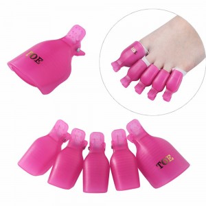  Set of plastic clips for removing gel polish for TOES 5 pcs.