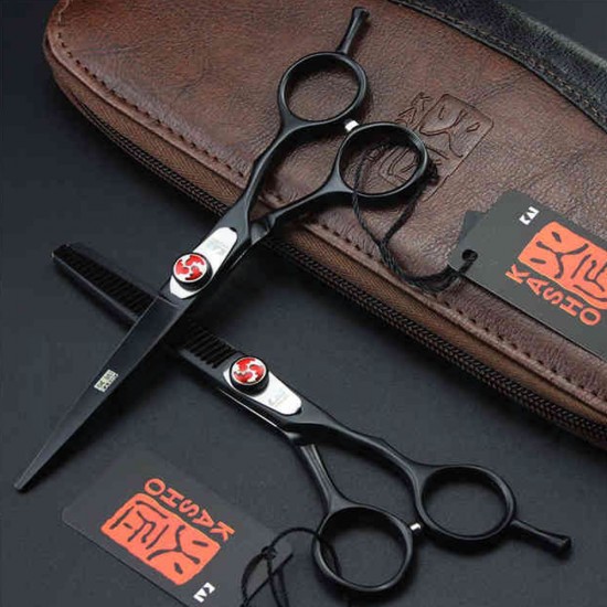 Zestaw profesjonalnych nożyczek fryzjerskich KASHO 5,5 (Japonia)-1808-Ubeauty-Piękno i zdrowie. Wszystko dla salonów kosmetycznych
