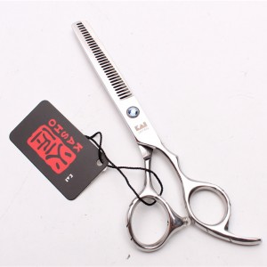 Hairdressing double-sided thinning scissors 6.0 inch Kasho 64 teeth with blue crystal
