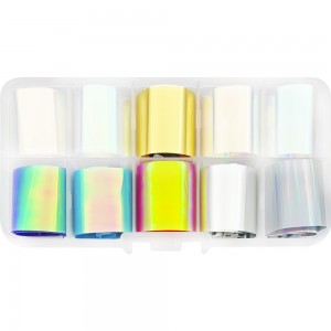  Nail art foil set 50 cm 10 uds CAMALEÓN MULTICOLOR ,MAS078