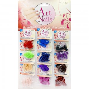  Price for 12 sachets. Sheet with MULTI-COLORED false nails Knail KP-801 ,