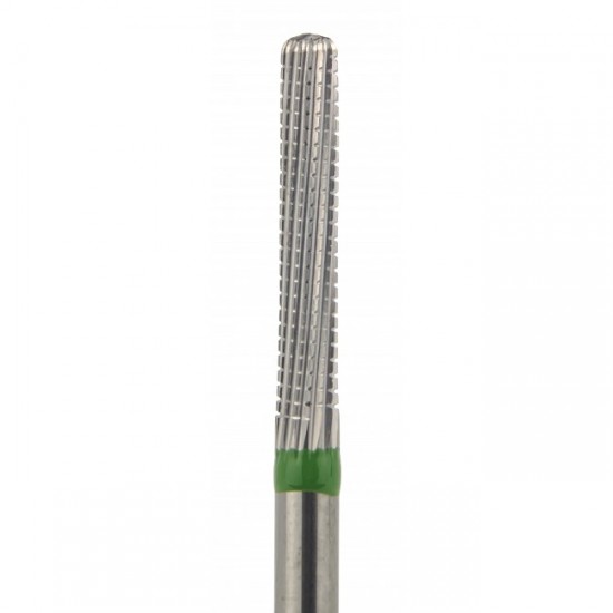 Hardmetalen mes Cilinder afgerond, inkeping Groot recht dwars, groen, mesjes voor manicure, voetbehandeling-64056-saeshin-Tips voor manicure