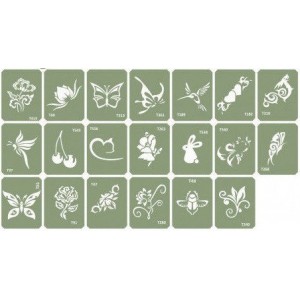  Set de plantillas para bio-tattoo Mix-3 20 uds.