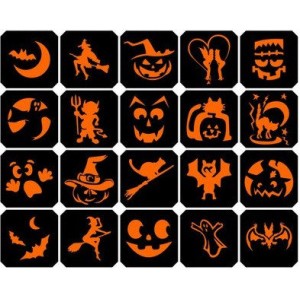  Set of stencils for bio-tattoo Helloween 20 pcs.