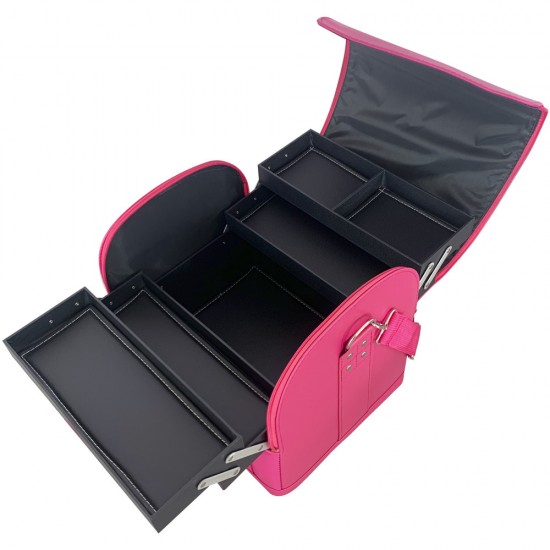 Mala de manicure de couro ecológico 25*30*24 cm rosa suave, MAS1150-17511-Trend-Malas de mestre, bolsas de manicure, bolsas de cosméticos