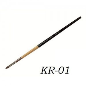 Кисть для геля деревянная ручка зауженный ворс KR-01#