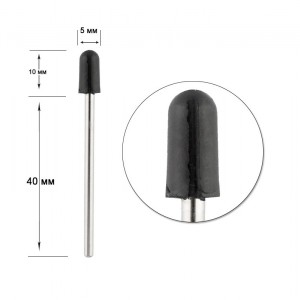 Rubberen basis voor zandkappen, D 5 mm, Korea mondstuk voor frees 5x10 (staaf met rubberen dop)