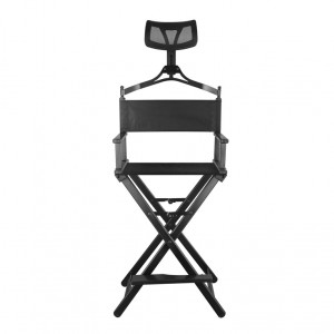 Aluminiowe krzesło składane z zagłówkiem, dla wizażystki i wizażystki, podnóżek, krzesło transformatorowe, praktyczne