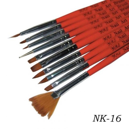 Set of brushes 10pcs for painting red pen-59103-China-Brush