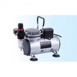 Compressor AS-18-2 for an airbrush without oil, with a reducer and a filter, FENGDA