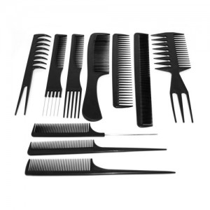  Juego de peines para el cabello ТН-110 (10 piezas) negro