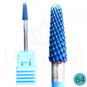  Fraise Carbide #64 bleue forme conique moletée