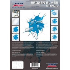  Step-by-step stencil Broken glass