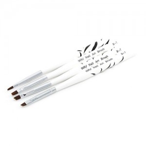 Set of 4 brushes for Chinese painting (black and white short handle) B-7