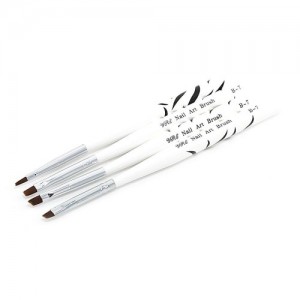  Set de 4 pinceaux pour la peinture chinoise (manche court noir et blanc) B-7