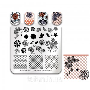 Stamping Plate Born Pretty Flower Yarn S002