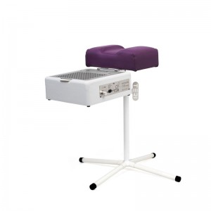 Stand voor pedicure met een paars kussen, statief, bevestiging van de desktop manicure en pedicurekap Teri 800 M,