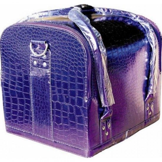 Valise de maître similicuir 2700-1 laqué violet brillant-61127-Trend-Valises de maître, trousses de manucure, sacs à cosmétiques