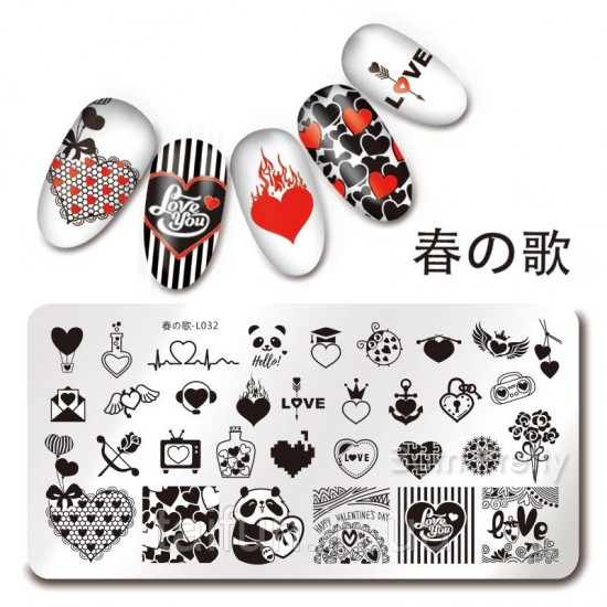 Stamp plate Born Pretty Harunouta Valentines Day L-032, 63806, Stamping Born Pretty,  Health and beauty. All for beauty salons,All for a manicure ,Decor and nail design, buy with worldwide shipping