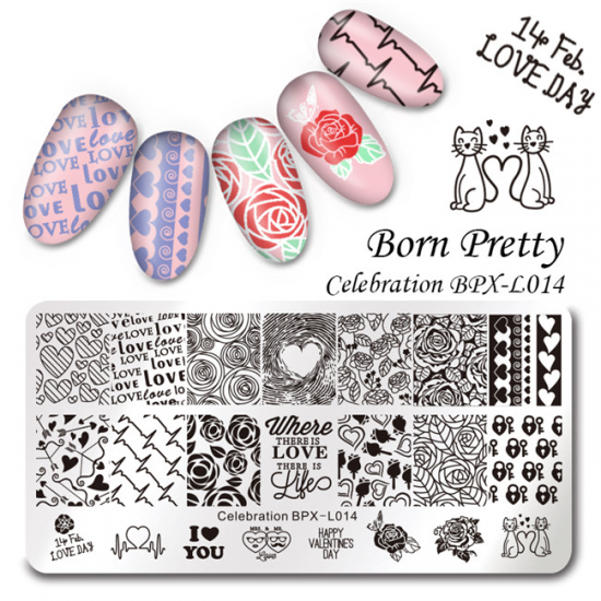 Love is 14, Valentines Nail Stamping Plates