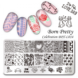 Stamping plate February 14, Valentine's Day, BPX-L014