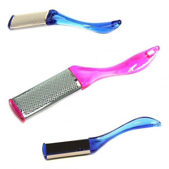 Metal foot grater (plastic colored handle)-58814-China-Brushes, saws, bafs