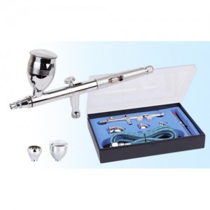  Airbrush set, airbrush with cone nozzle 0.3/ 0.5/ 0.8 mm with top feed of paint