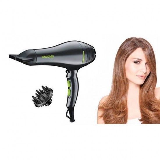 GEMEI 100 GM 1800/2000W Hair Dryer, Hair Dryer, Styling, for home, easy to use, stylish design, ergonomic handle, 3 modes, 2 speeds, 60932, Electrical equipment,  Health and beauty. All for beauty salons,All for a manicure ,Electrical equipment, buy with 