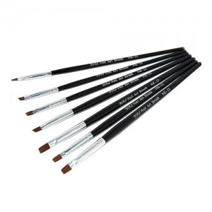  Set de 7 pinceaux pour la peinture chinoise (manche noir)