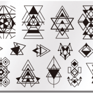 Plate for stamping Geometry-pyramids, BP-L054