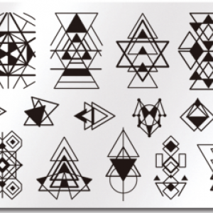  Plate for stamping Geometry-pyramids, BP-L054