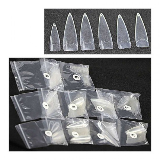 Tips-stilettos 300uds transparentes-58564-China-Типсы, формы для ногтей