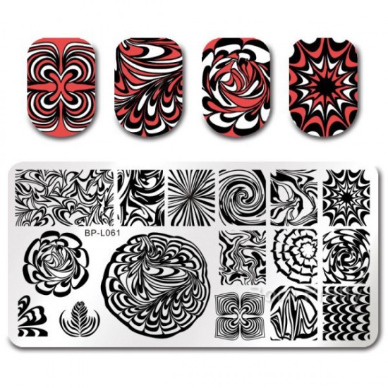 Plaque destampage C675, C692 merveilles de lholographie, pour nail art (BP-L061)-2806-Ubeauty Decor-Estampage Born Pretty