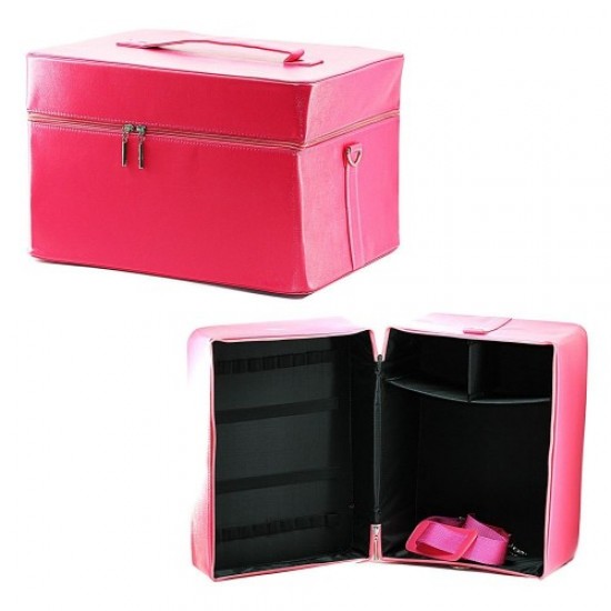 Koffer master kunstleer 2700-9 roze mat-61084-Trend-Masterkoffers, manicuretassen, make-uptassen