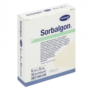 SORBALGON Calcium-Alginat-Faserverband, 5 X 5 CM