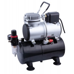 Compressor AS-186S para aerógrafo com receptor com proteção térmica, FENGDA