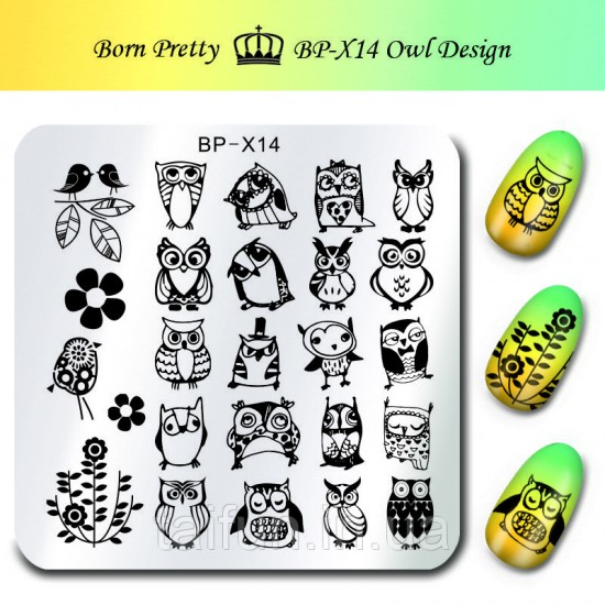 Stem plate Born Pretty BP-X14, 63901, Stamping Born Pretty,  Health and beauty. All for beauty salons,All for a manicure ,Decor and nail design, buy with worldwide shipping