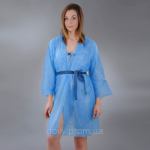 Mini kimono robe with Doily belt, size L/XL, XXL, 1 piece spunbond