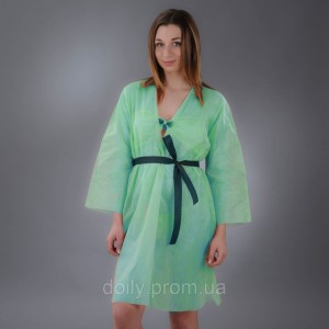 Mini-Kimono-Bademantel mit Doily-Gürtel, Größe L/XL, XXL, 1 Stück Spinnvlies
