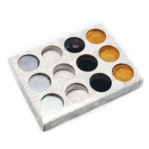 Decor set 12pcs pigment 6D (white/black/gold/silver)