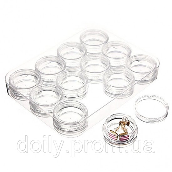Een set cosmetische potjes Panni Mlada in een doos (12 stuks) Inhoud: 3 g Kleur: transparant-33798-Panni Mlada-TM Panni Mlada