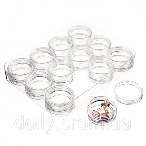  A set of cosmetic jars Panni Mlada in a box (12 pcs) Volume: 3 g Colour: transparent