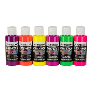 AB Fluorescent Set (een set fluorescerende verven), 6 bij 60 ml