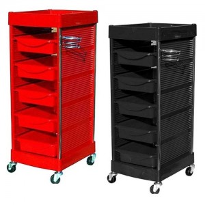 Salon trolley 5 shelves 627 (black/red)