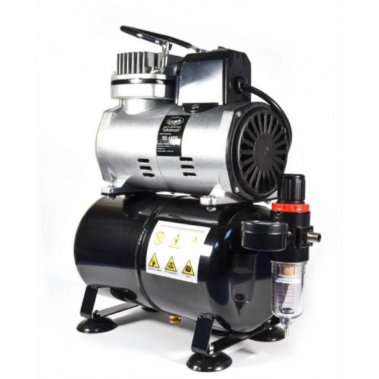 Single-cylinder compressor with receiver and forced cooling UAirbrush TC-18TF-tagore_TC-18TF-TAGORE-Compressors for airbrushes